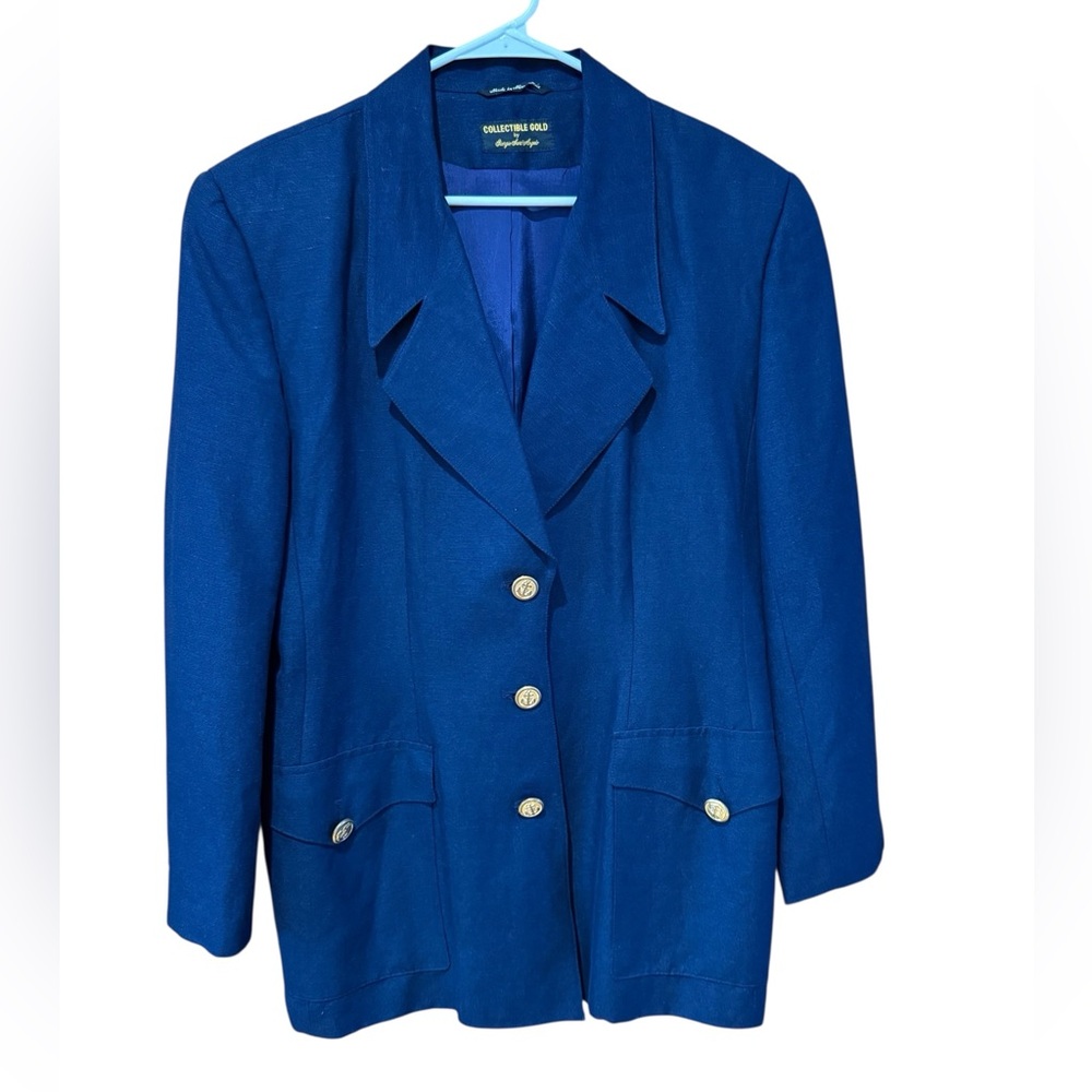 Giorgio Sant Angelo Blue Linen Blazer Vintage